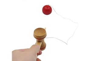 Greatangle Professionnel Moyen Enfant Kendama Coordonner Balle Traditionnelle en Bois Jeu Compétence Adulte Éducatif Drôle Jouet Wood Color
