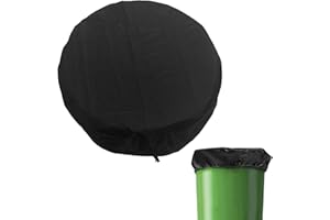 HLIWS 1pcs Drum Cover, 65cm Diameter with Adjustable Drawstring, 55 Gallon Drum Lid, Black, Dust-Proof And Waterproof, Rain Barrel Cover, Provides All-Round Protection