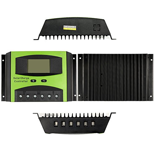 KKmoon 60A 12V/24V Solar Laderegler PWM Aufladung Temperatur Kompensation Überladung Schutz LCD Display für netzunabhängige Solaranlage - 8