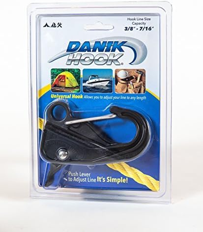 Danik-Hook - Easy to Use, Knotless Anchor System- Perfect for Boats, Wave Runners, Buoy's, RV's, Campers, Fishing, and All Outdoor Sports - Never Tie a Knott Again, 100's of Uses, Reliable and Non Scratching Holding up to 500 Pounds with Quick Release - Made From Glass Filled Thermo Plastic with a Rock Solid One-year Warranty. by Danik Hook