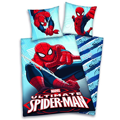 Wende Bettwäsche Set Spiderman, 135 x 200 cm 80 x 80cm, Microfaser, 4836405050