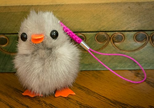 Preisvergleich Produktbild Toller Schlüsselanhänger Kleines flauschiges Küken – einzigartiges Geschenk, niedlich, N / A, hellgrau, S