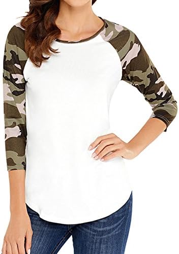BIUBIONG Women Floral Printed T-Shirt 3/4 Sleeve Loose Blouse Casual Tops, 6 Colores, UK 6-16