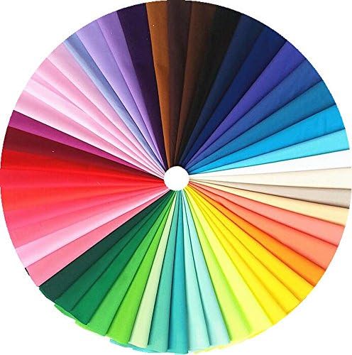 Grannycrafts 50pcs 20x30cm Polyester Cotton Blended Printed Craft Fabric Bundle Squares Patchwork Lint Print Cloth Fabric Tissue DIY Sewing Scrapbooking Quilting Solid Colours