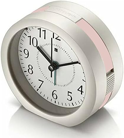 Alarm Clock HQOON Loud Wake up Clock for Heavy Sleepers,Modern Snooze Nightlight Clock, Silent Bedside Clock, Small Battery Travel Clock for Office, Home Simple to Set, Pink