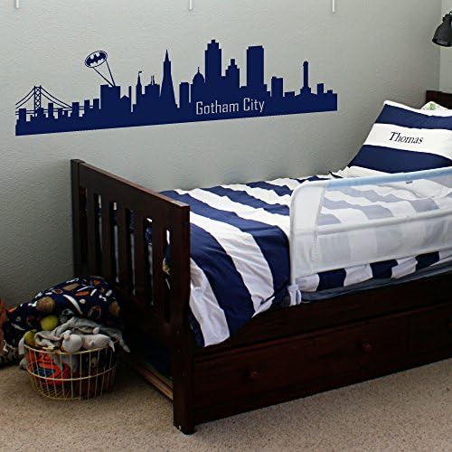 LaoGraphics® Gotham City Skyline Batman Boys Wall Stickers, Vinyl Art Transfers, Art Interior Decal Graphics, Removable Contemporary Décor, Gift Idea zzz-ll200
