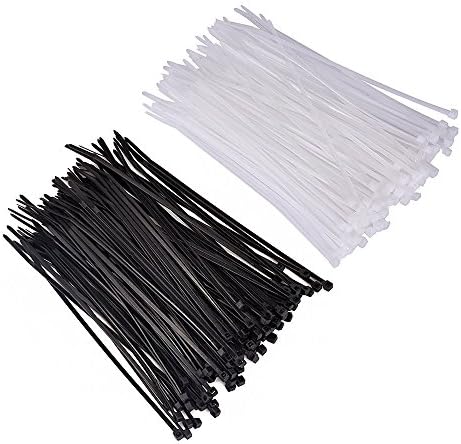Dxg Zip Ties, 4 Inch Self-locking Nylon Cable Ties in Black and White, 200 Pieces (2.5*100mm 200pcs)