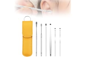 CLRZOL Pulitore per le orecchie, set di strumenti per la pulizia delle orecchie, kit per la pulizia delle orecchie, set di strumenti portatili per la pulizia del cerume a spirale (Giallo)