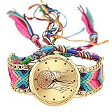 Handgefertigt geflochtenen Dreamcatcher Freundschaft Armband Armbanduhr Seil Geneva Armbanduhr Damen Quarzt Uhren relogio Nacional (1)