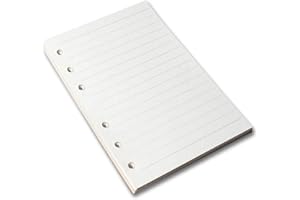 WANDERINGS A6 6-Ring Binder Planner Inserts - Thick Lined 120 GSM Loose Leaf Paper Refills, 6 Hole, 200 Lined Pages - 10.5x15cm