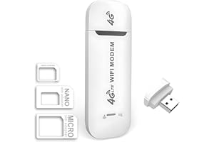 IVILON Modem Sim 4g LTE Wifi Portatile, Spina USB, Router Wireless con Supporto per Slot per Schede SIM, Supporto per Hotspot da Viaggio Portatile LTE B1/B3/B7/B8/B20/B38/B40/B41