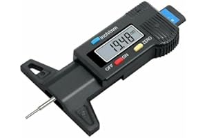 Rynli Digital Tyre Tread Depth Gauge 0-25.4mm / 1Inch Portable Tire Depth Measure with Large LCD Display, Durable Tread Checker, Checker for Cars, Vans, Trucks, Motorbikes