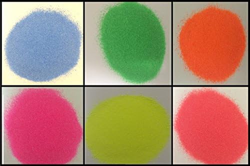 6 X 100G FLUORESCENT COLOURED SAND BAGS-ARTS &amp; CRAFTS-DISPLAYS-VASES-KIDS CRAFTS-DECOUPAGE