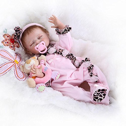 Nicery Poupée en Vinyle souple en silicone Reborn bébé 20inch 50cm Magnétique Bouche Lifelike Garçon Jouet Fille Rose Butterfly Robe Baby Doll A3FR