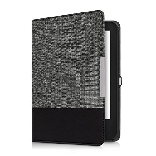 kwmobile Hülle für Tolino Shine 2 HD – Flipcover Case eReader Schutzhülle – Bookstyle Klapphülle Dunkelgrau Schwarz - 6
