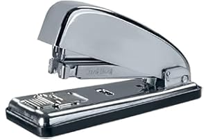 Petrus 44709 - Grapadora Metálica de Oficina Mod. 226C, Capacidad 30 Hojas, Tecnología de Impacto Directo Patentada, Apertura 180° para Grapado Cerrado, Abierto y Clavado, Acabado Cromado Elegante