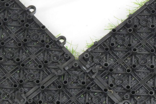 Rasenfliesen 1m² Klickfliese mit Kunstrasen für Balkon Terrassenfliese von Gartenpirat® - 4