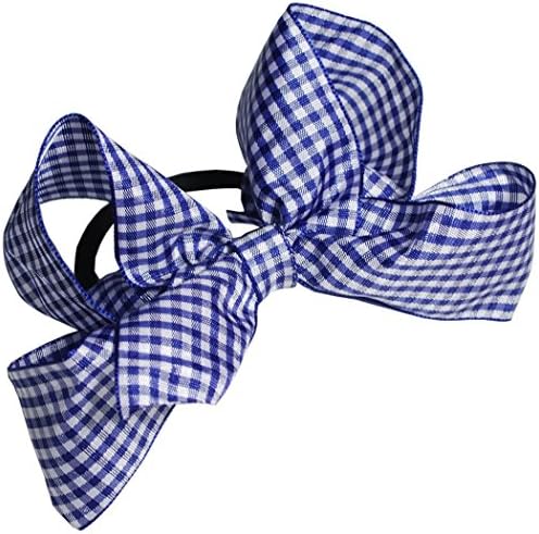 1 x 5" Gingham Bow Bobble | School Elastic Hair Uniform Girls Ribbon Bow