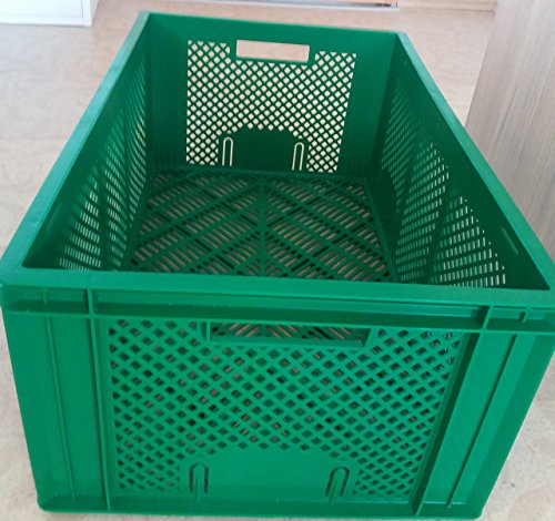 3 Stück Grüne Kiste 60 x 40 x 26 cm Plastikbox Kunststoff Plastik Aufbewahrungskiste Obst Gemüse Kunststoffbehälter - 2