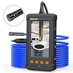 Oiiwak Inspection Camera Dual-Lens Automotive Plumbing Industrial Endoscope-Borescope with 4.3inch Screen 1080P HD Waterproof Video Snake Camera Scope with Light, 32GB Card(5m)