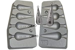 FISHING4U Pera peso molde 30 – 40 – 50 – 60 g – Molde de pesca/carpa pesca en barco