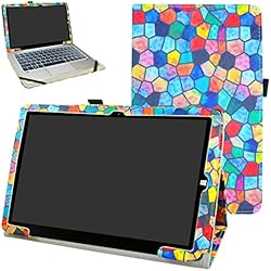 Chuwi hi10 pro / hi10 Funda,Mama Mouth Slim PU Cuero Con Soporte Funda Caso Case para 10.1" Chuwi hibook hi10 pro / hibook hi10 Windows + Android Dual OS Tablet PC 2016,Stained Glass