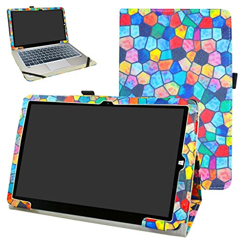 Chuwi hi10 pro / hi10 Funda,Mama Mouth Slim PU Cuero Con Soporte Funda Caso Case para 10.1" Chuwi hibook hi10 pro / hibook hi10 Windows + Android Dual OS Tablet PC 2016,Stained Glass