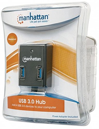Manhattan USB 3.0 Hub (4 Ports, Stromversorgung über Netzteil oder USB) 162302 schwarz - 5