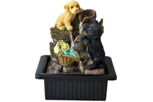 GPH GARDEN PET HOME Indoor water fountain Labrador puppy - Mesmerising Spinning Glass Sphere lit by colour changing LED light 21 x 25 cm