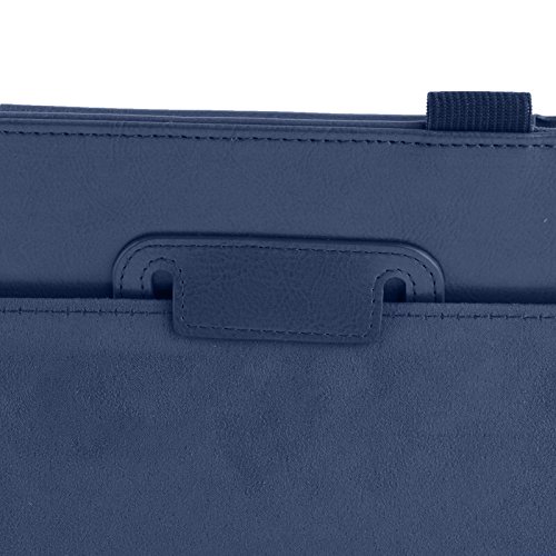 gada – PREMIUM Apple iPad Air Leder-Imitat tasche mit praktischer Standfunktion in schickem dunklen Blau inkl. kostenloser Displayfolie und Touch Pen - 5