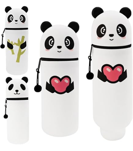 ZOOMIPIL Silikon Federmäppchen Panda - 2-in-1 Stiftehalter Mit Schlüsselanhänger