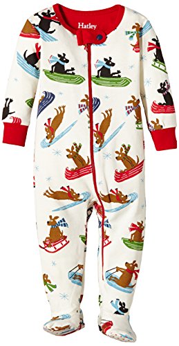 Hatley Baby-Boys Infant Footed Coverall -Sledding Dogs Pyjama Set, White/Multicoloured, 12-18 Months