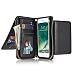 Produktbild iPhone 7 Hülle, Lively Life Hochwertigen PU Leder Geldbörse Flip Brieftasche mit 11 kartenfach und Wristlet Reißverschluss Multifunktions Handy schutzhülle für Apple iPhone 7,Schwarz