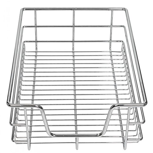Homelux Teleskopschublade Küchenschublade Schlafzimmerschublade Verchromt für Schrankbreite 40 cm - 3