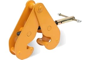 CDZHLTG Trägerklemme Montageklemme Balkenklemme, Tragfähigkeit 1t / 1000kg Hebewerkzeug, Greifbereich 75-220mm, Gelb