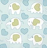 Aminata Kids Kinderbettwäsche Bettwäsche Kinder 100×135 cm Baumwolle Tiermotiv Kleinkind Tiere Zoo Babybettwäsche Elefanten mit Herz Babybett Wildetiere Zootiere hellblau Jungen Mädchen mit Reißverschluss - 3