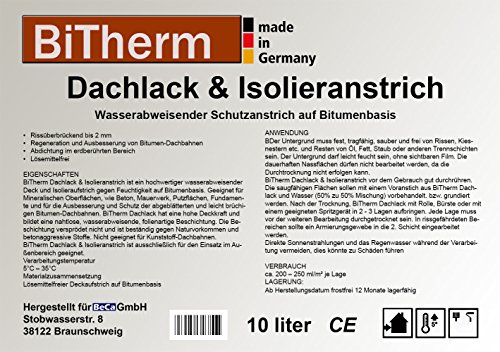 Preisvergleich Produktbild BiTherm Dachlack & Isolieranstrich Bitumen 10 Liter