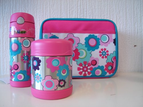 Thermos Isolierbehälter für Lebensmittel 290 ml Blumenmuster pink - 2