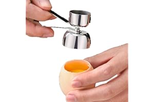 FGNUAY Ouvre-Œufs Bidirectionnel,Protection de L'environnement L'acier Inoxydable 304 ne Change Pas de Couleur Et RÉSiste Aux Hautes TempÉRatures,Coupe-Coquille,Ouvreur de Coque Pour Ouf Dur/Mou Dur