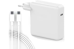 JIPPOFU Cargador Macbook Pro, 61W USB-C Adaptador Corriente para Mac Book Pro 13 14 15 Inch, Air M1 13 Pulgadas 2020 2019 2018, Macbook 12”2015-2017 Ordenador Portatil Alimentacion con Cable USB-C 6.6ft/2m
