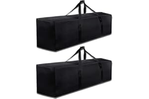 INFANZIA 197L Sporttasche, Extra Große Reisetasche mit Verbessertem Reißverschluss, Tragetasche mit Großer Kapazität，Stark und Wasserdicht, Geeignet für Reisen,Sport, 120x38x43 cm, Schwarz（2er Set）