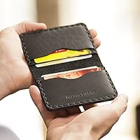 Schwarzes Leder Ausweishülle Geldbörse Portemonnaie, langlebige Aufbewahrung von ID, Kreditkarten und Banknoten, Kartenhülle, Lederbrieftasche, Geldtasche