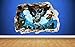 Lego Batman smashed wall 3d style sticker kids childrens bedroom vinyl art Bat Man dc (Large: 80cm x 58cm)