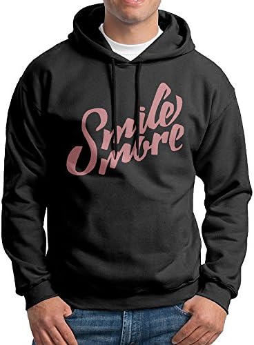 YOcioGo Men's Roman Atwood Smile More Hooded Sweatshirt -  Black - 