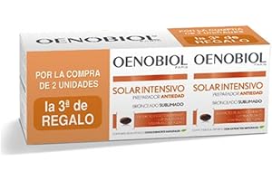 OENOBIOL Triplo Solar Intensivo Preparador Antiedad, Zinc y vitamina C, luteína, selenio y vitamina E que ayudan a preservar la juventud de la piel, mejorando su elasticidad y firmeza, 90 cápsulas