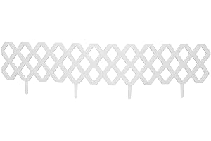 THESECRETHOME.ES The Secret Home - Set de 4 Vallas para Jardín – Vallas de Propileno – Color Blanco - Decoración y Protección para Hogar - Ideal para Jardín, Piscina y Terraza (Modelo 3)