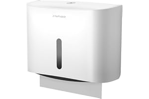 interhasa! Commercial Paper Towel Dispenser Wall Mounted, Hand Towel Dispenser Large Capacity Tissue Box C-Fold Paper Towel Holder (White)