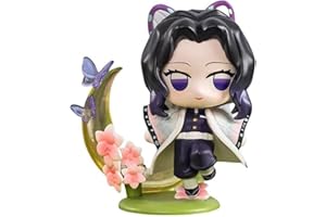 XESAGSNV Desktop Decorative Sculptures, PVC Sculptures, Cake Decorations, Demon Slayer Cartoon Character Ornaments, Anime ornaments, Color Box Packaging(Kamado Tanjirou) (flower Kochou Shinobu)