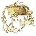 Produktbild Yalulu 10 Yard Premium Leaf Ribbon Girlanden trimmen Satinband Spitzenborte Borte DIY Hochzeitsdekoration (Gold)