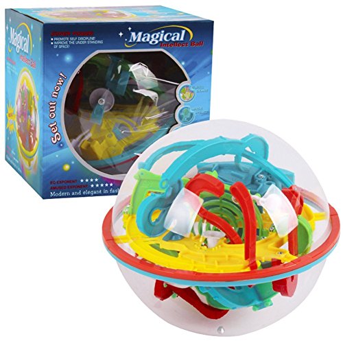 NEEGO 3D Labyrinthe Boule 16cm 3D Intellect Balle avec 118 DéFis BarrièRes 3D Labyrinthe Balle pour Enfants 3D Puzzle Jouet Magique Labyrinthe Boule Cerveau Teasers Puzzle Jeu 16cm